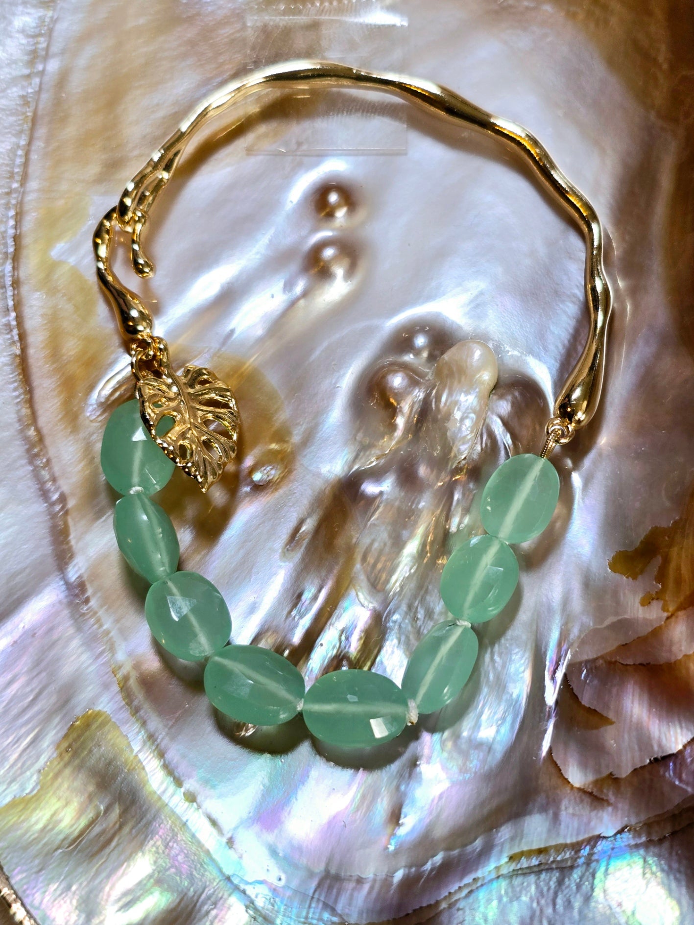 Cuff Gemstone & Pearl Bracelets