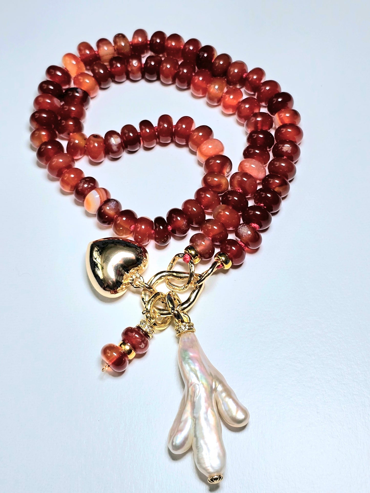 Carnelian & Pearl Necklace