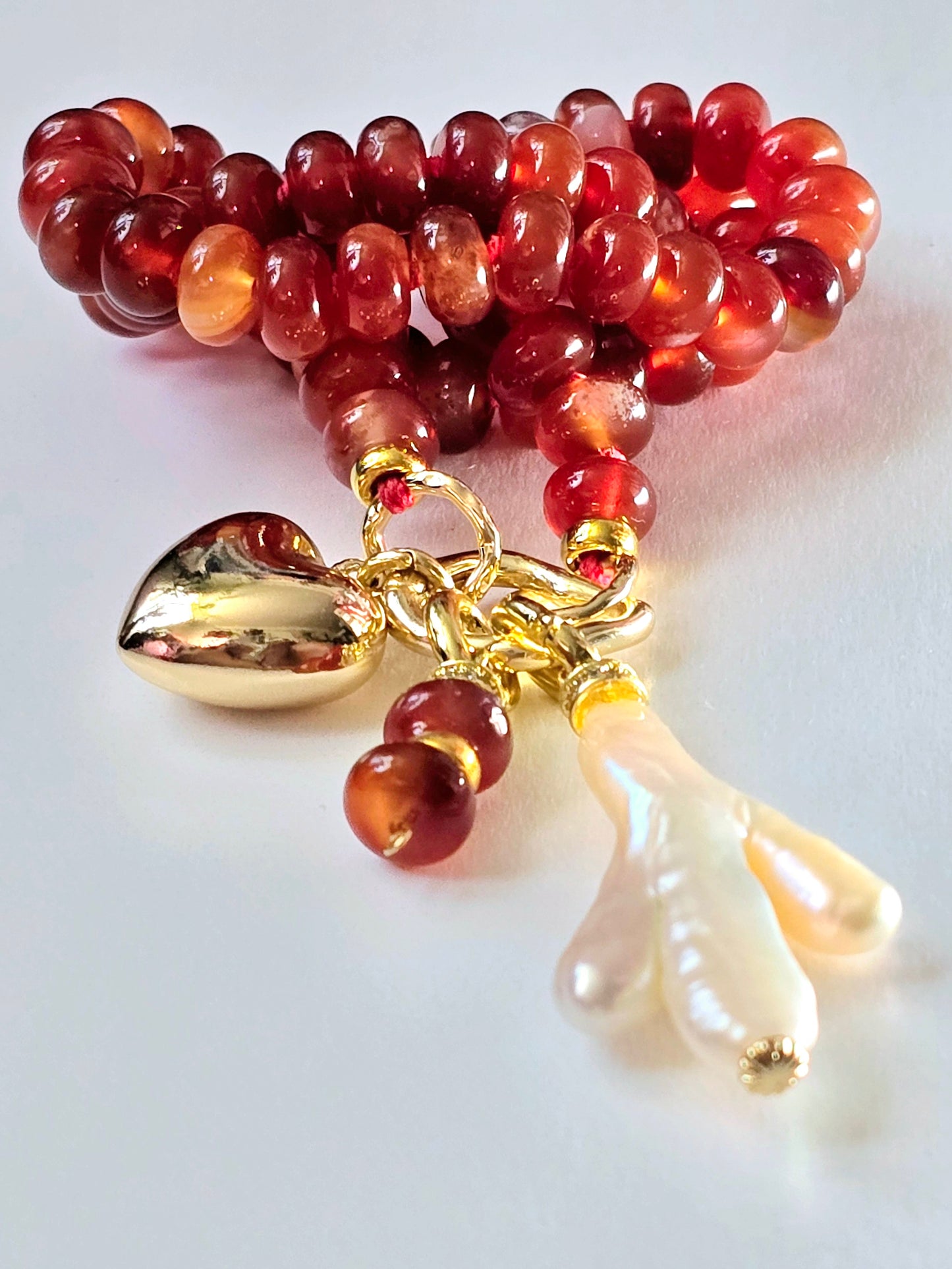 Carnelian & Pearl Necklace