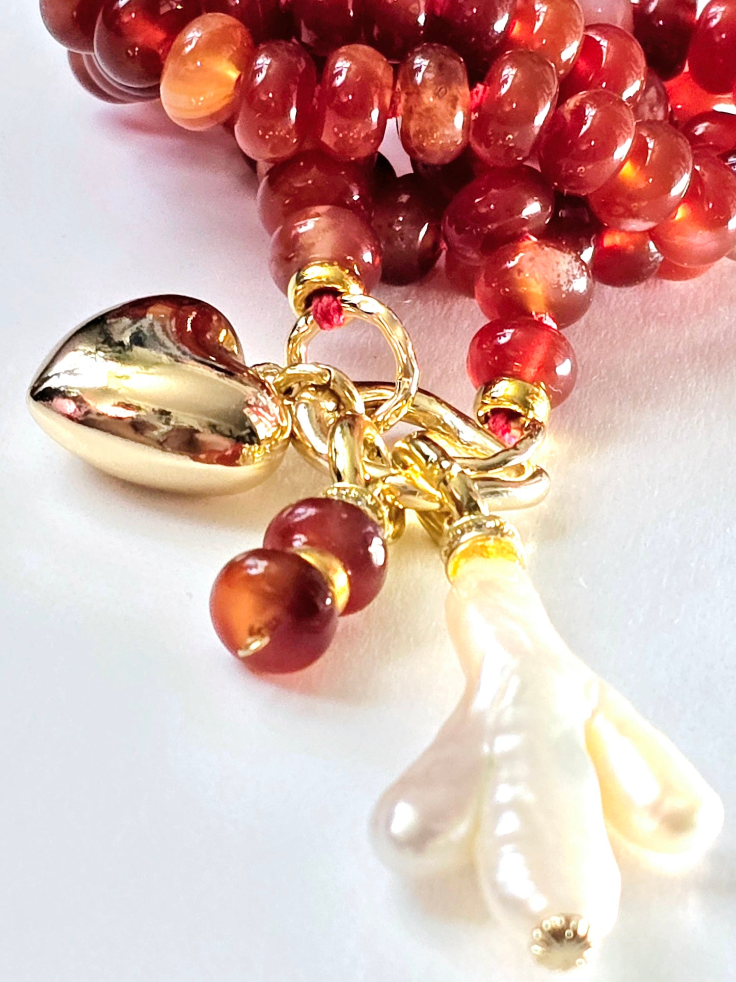 Carnelian & Pearl Necklace