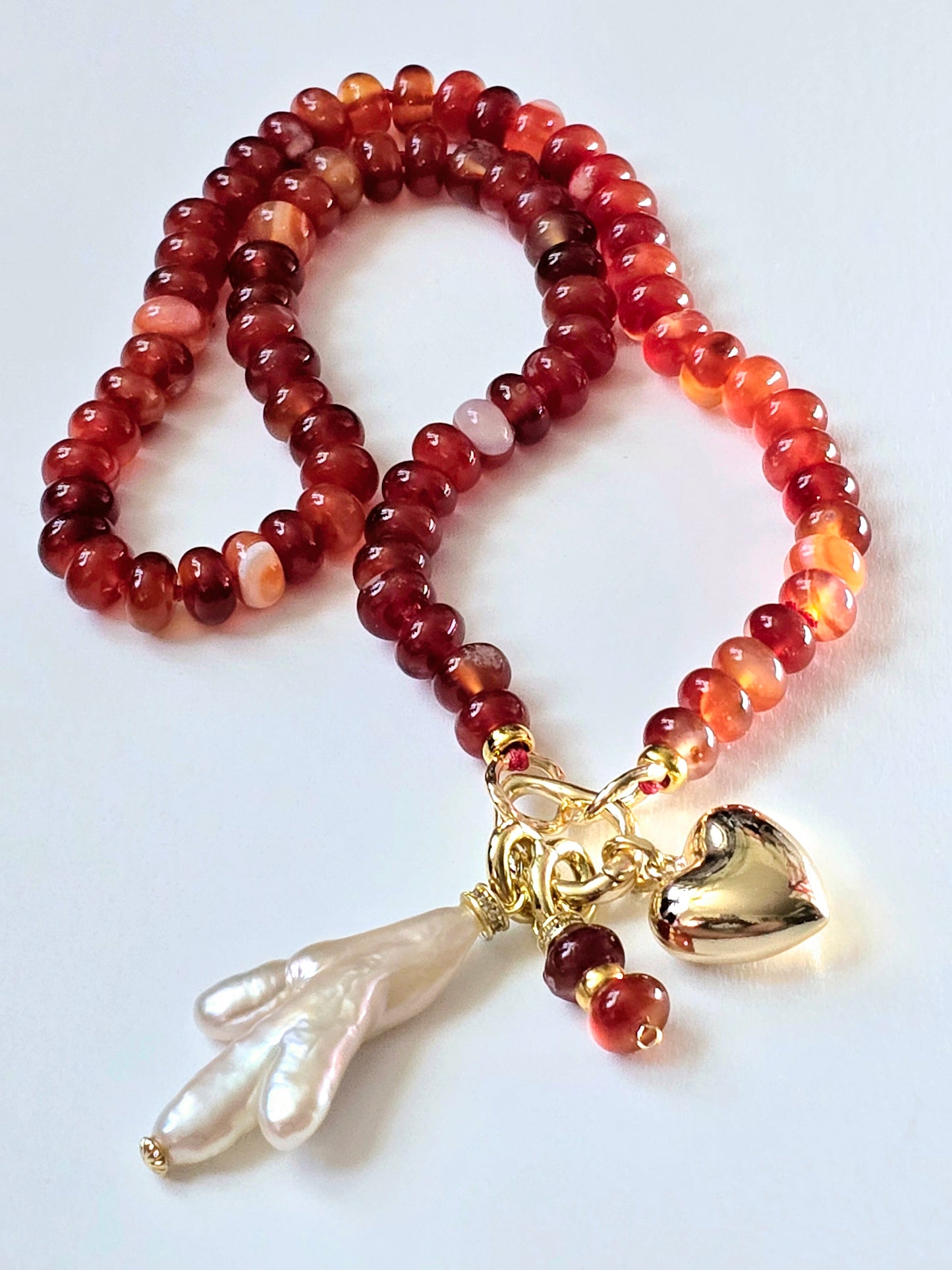 Carnelian & Pearl Necklace