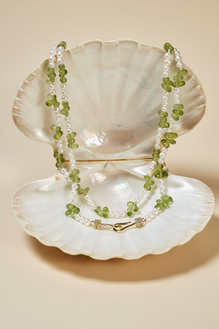 Peridot and Freshwater Pearl Necklace