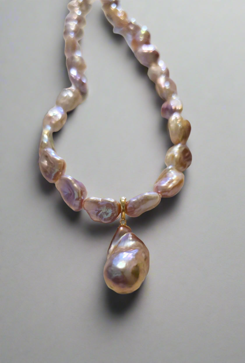 Nugget Necklace & Detachable Baroque Pendant