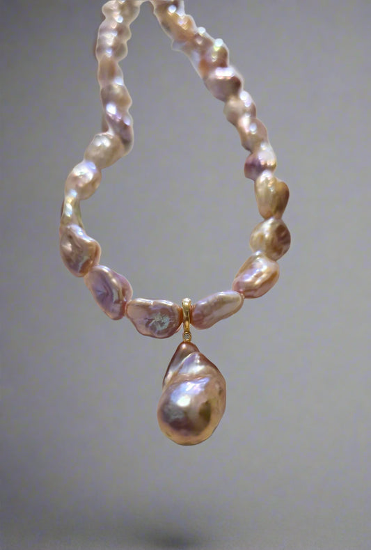 Nugget Necklace & Detachable Baroque Pendant