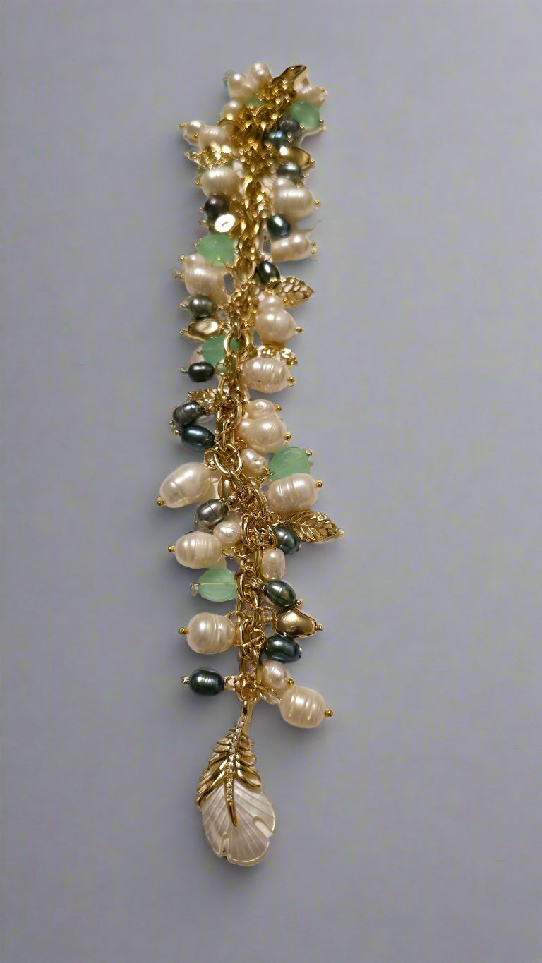 Pearls & Chalcedony Gemstone Bracelet