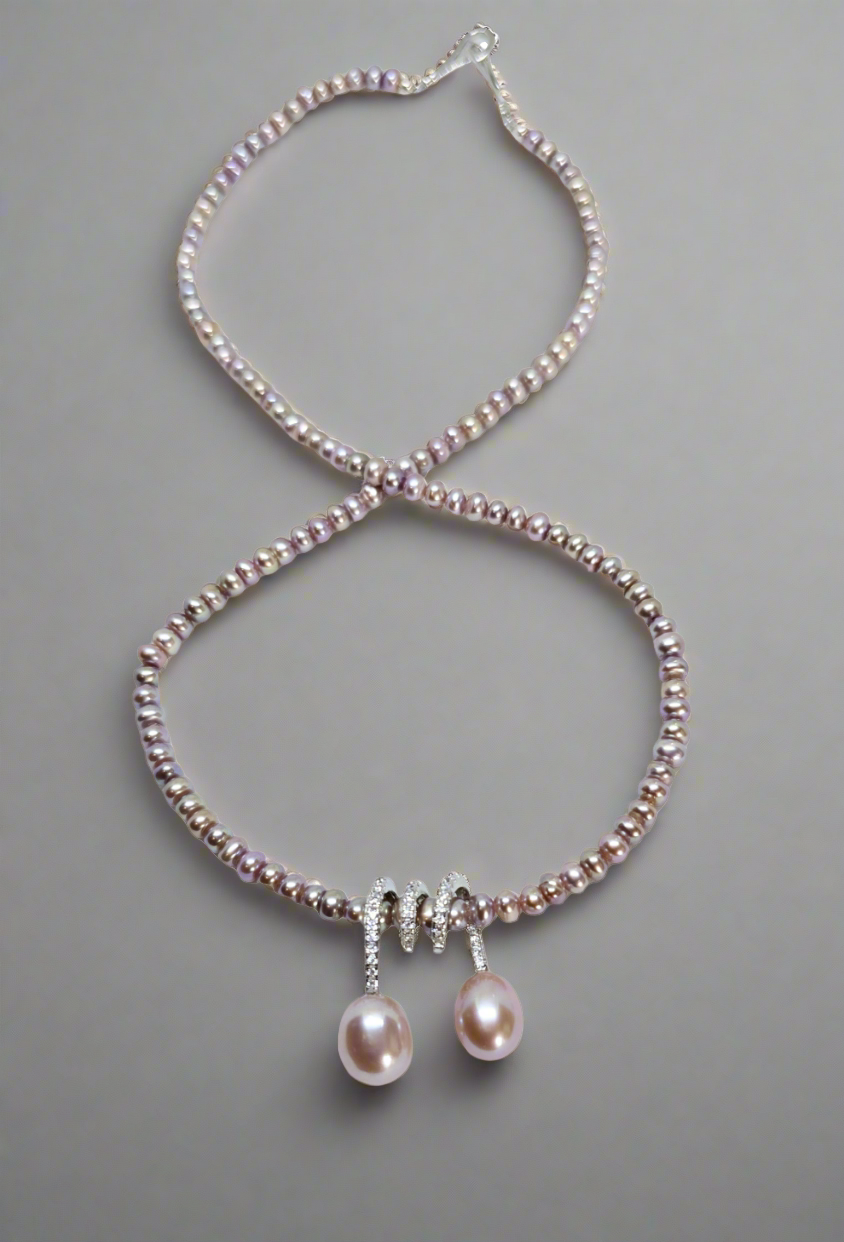Swirl Pearl Pendant Necklace