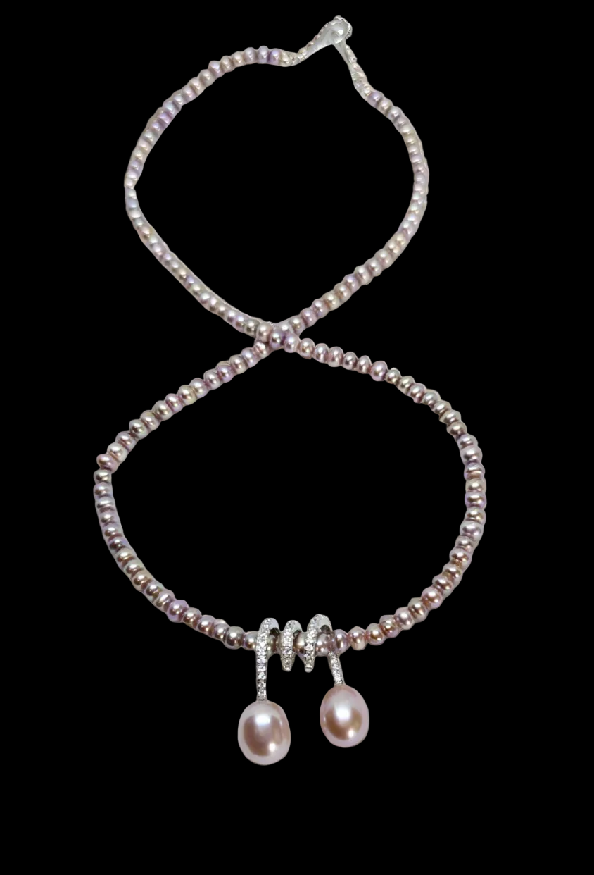 Swirl Pearl Pendant Necklace