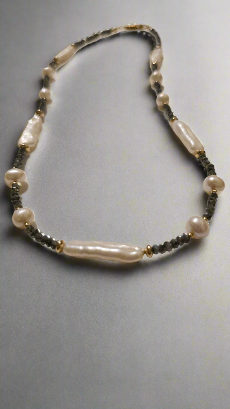Labradorite & Pearl Necklace