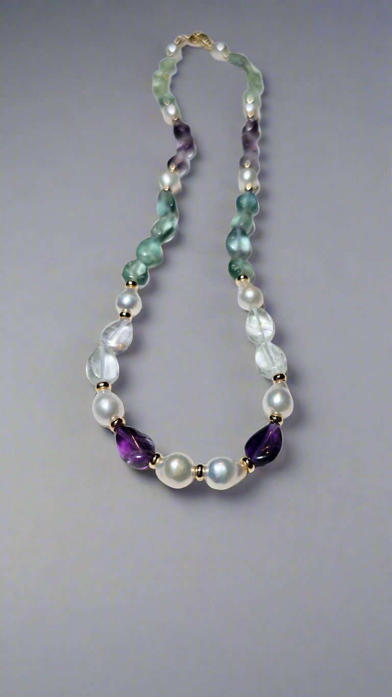 Florite & Pearl Necklace
