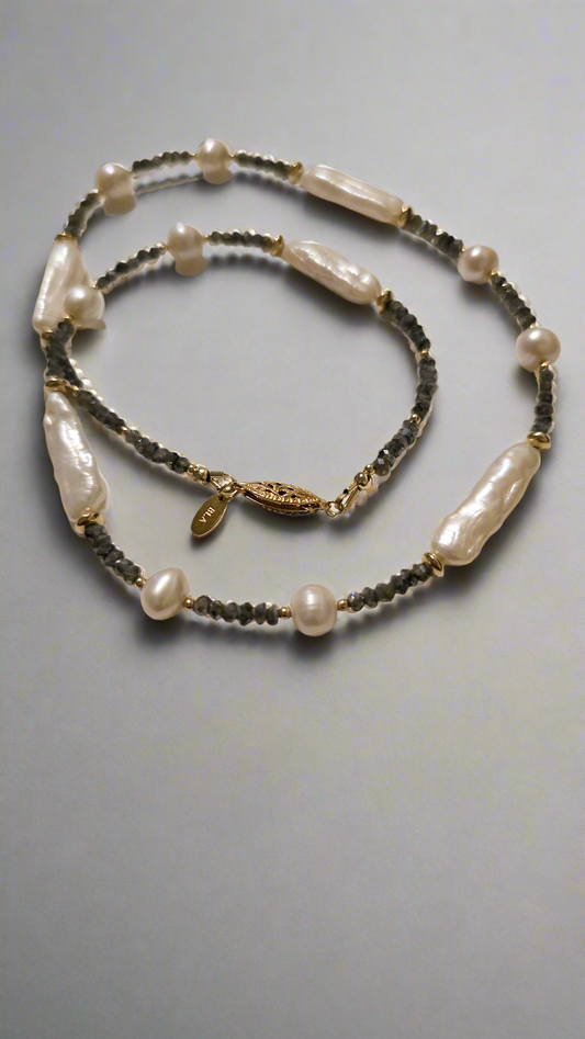 Labradorite & Pearl Necklace