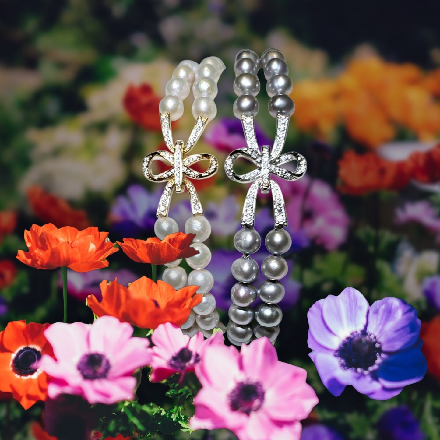 Handknotted Pearl Bowtie Clasp Bracelet