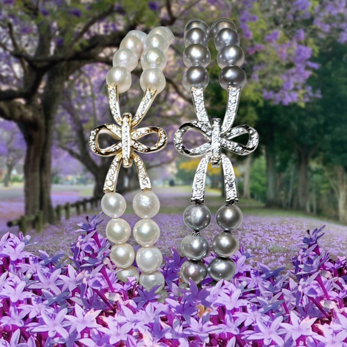 Handknotted Pearl Bowtie Clasp Bracelet