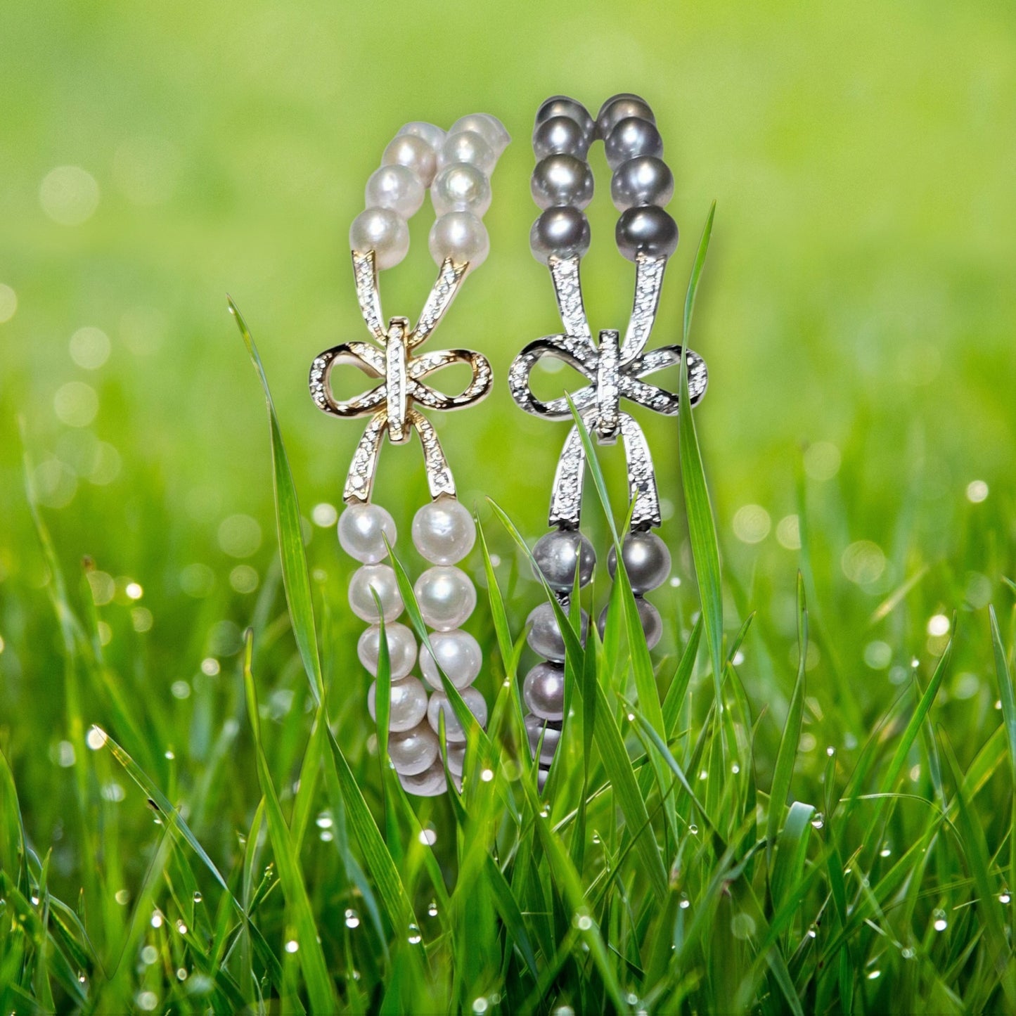 Handknotted Pearl Bowtie Clasp Bracelet