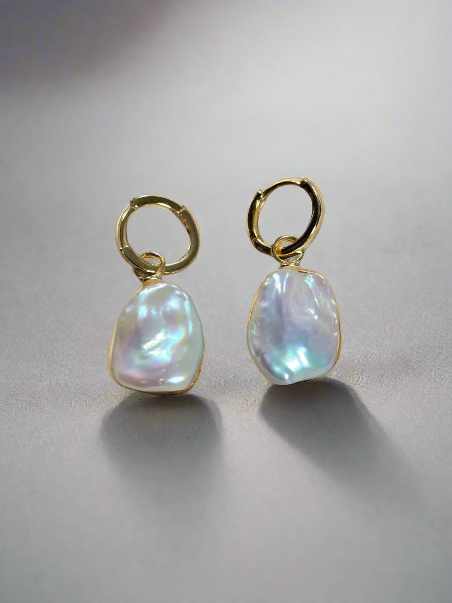 Pendientes colgantes de perlas de agua dulce