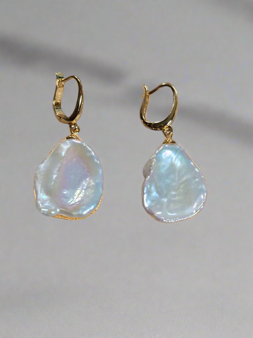 Pendientes colgantes de perlas de agua dulce