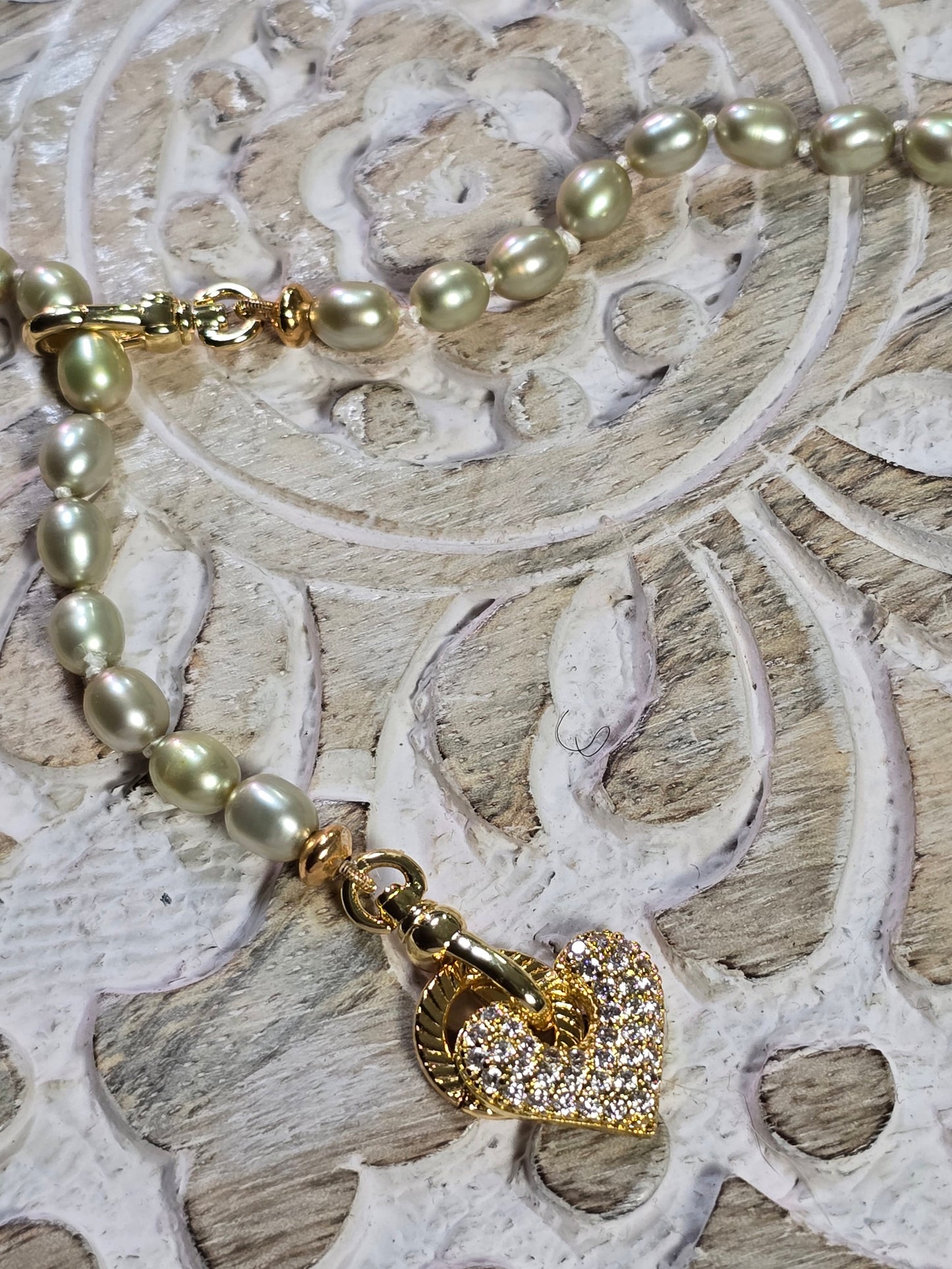 Sparkling Sweetheart Pearl Necklace