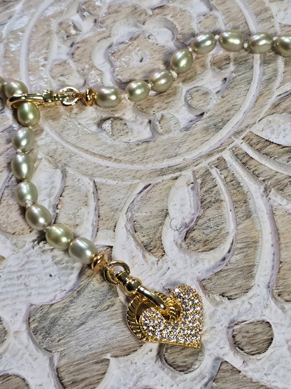 Sparkling Sweetheart Pearl Necklace