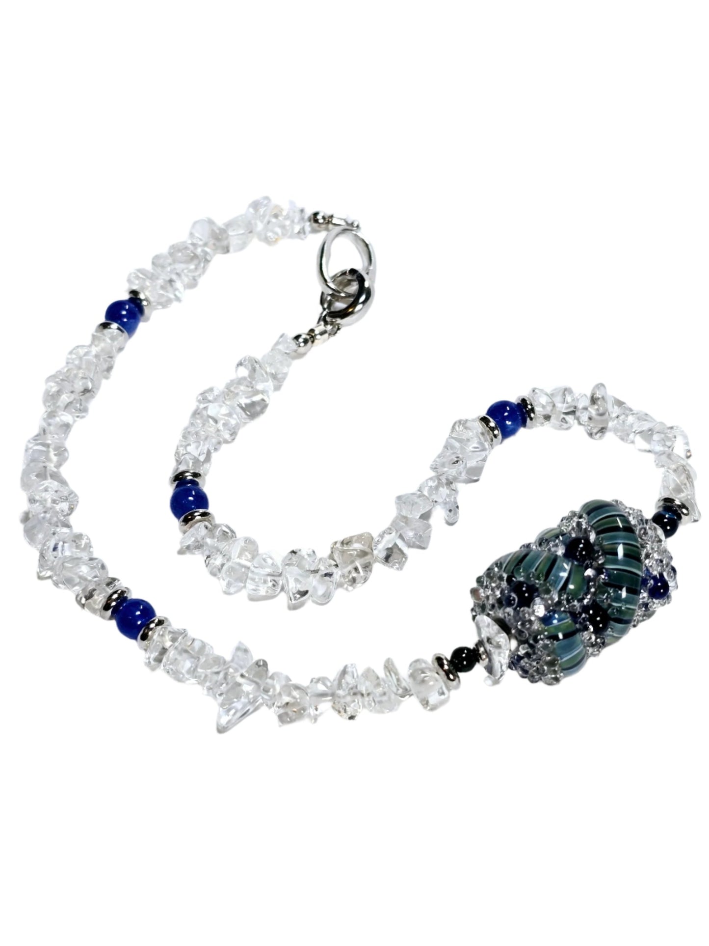 Clear Quartz & Blue Agate Necklace