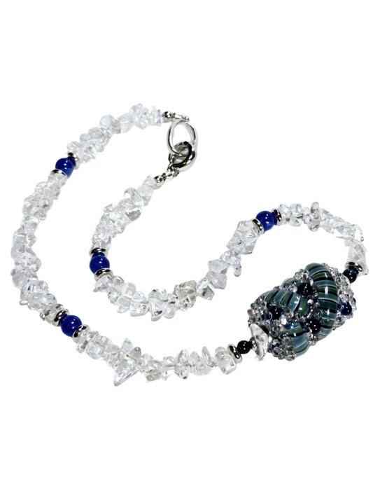 Clear Quartz & Blue Agate Necklace