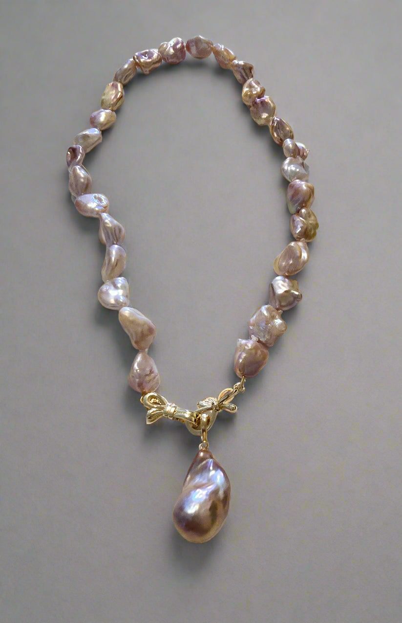 Nugget Necklace & Detachable Baroque Pendant