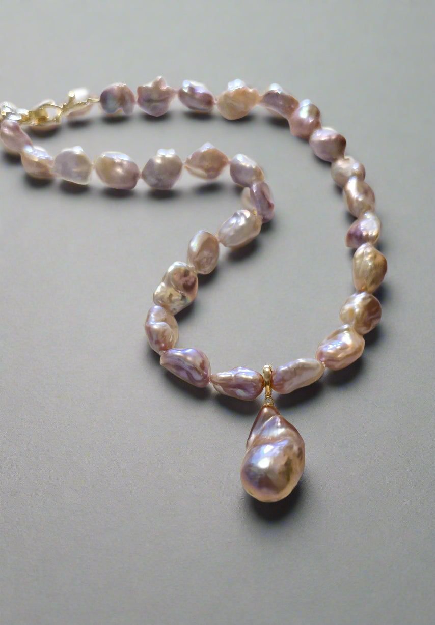 Nugget Necklace & Detachable Baroque Pendant