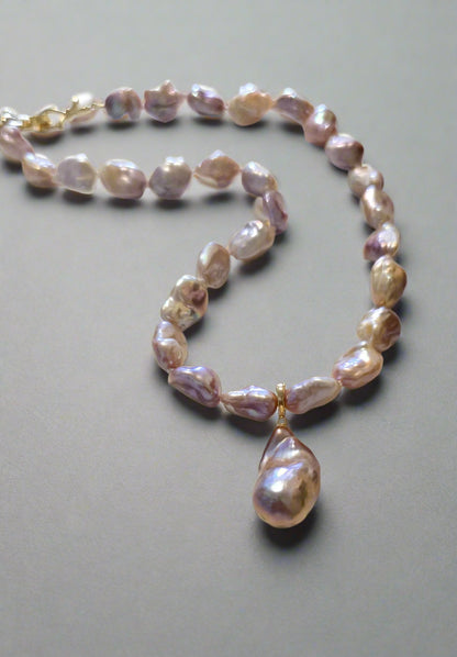 Nugget Necklace & Detachable Baroque Pendant