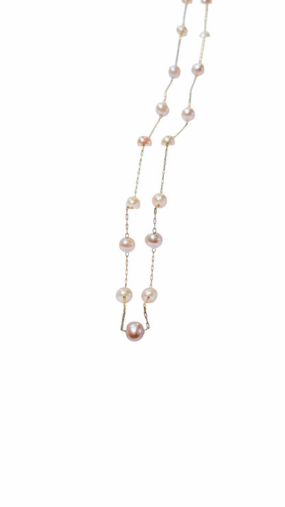 Blush Pink Pearl Necklace
