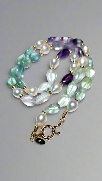 Florite & Pearl Necklace