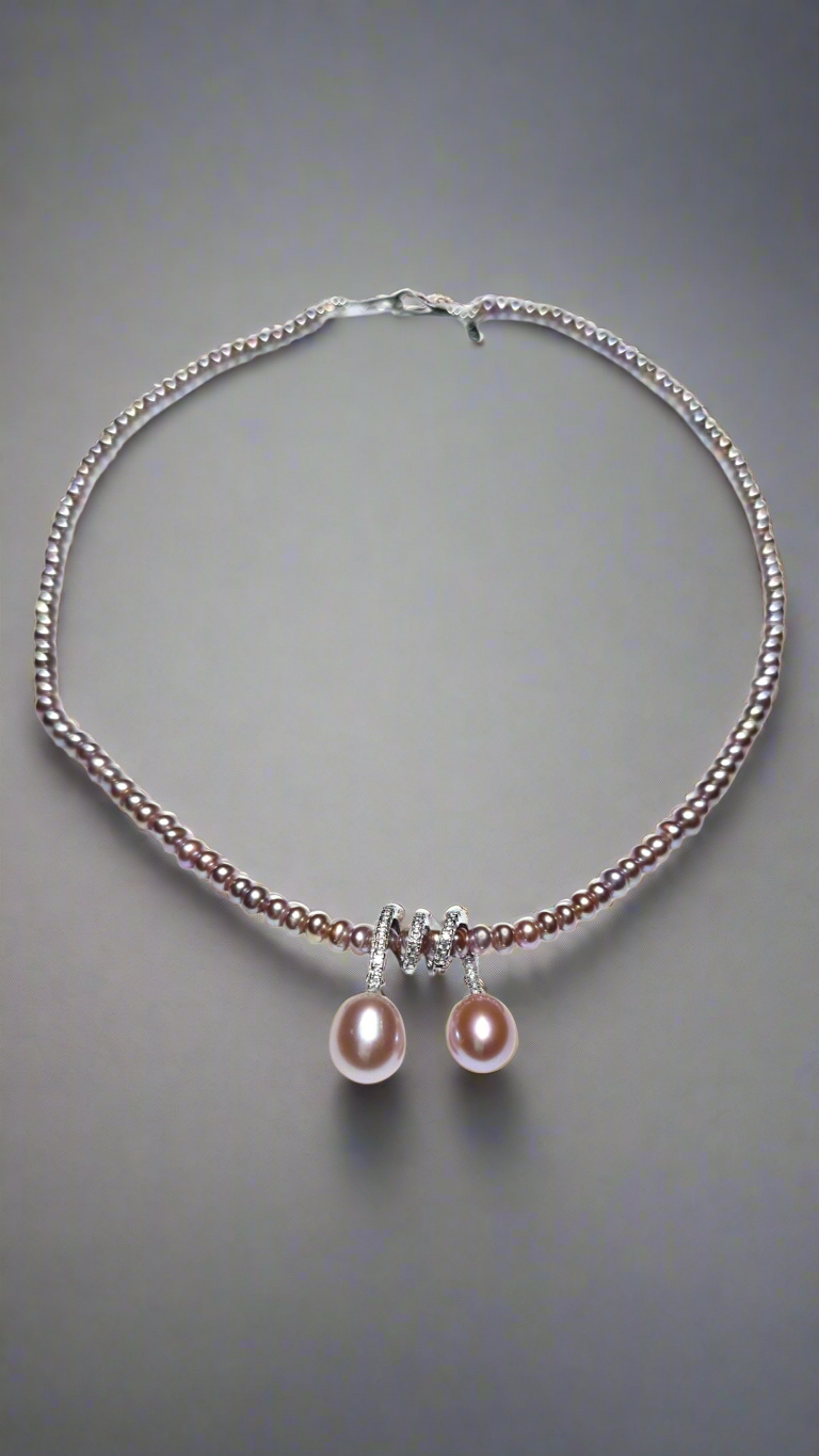 Swirl Pearl Pendant Necklace
