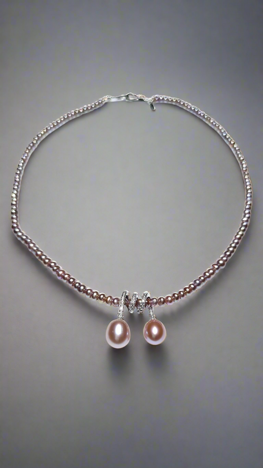 Swirl Pearl Pendant Necklace