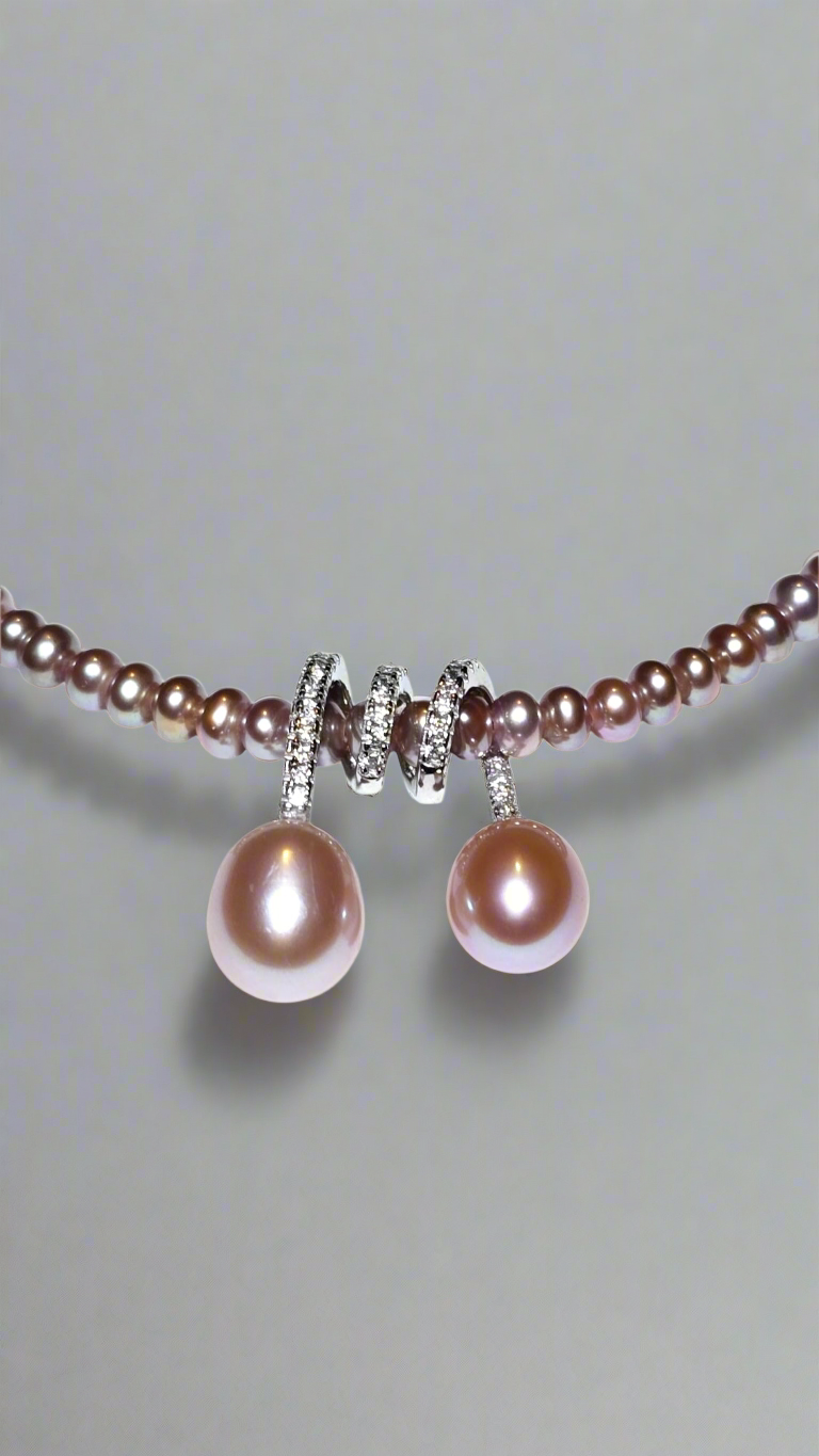 Swirl Pearl Pendant Necklace