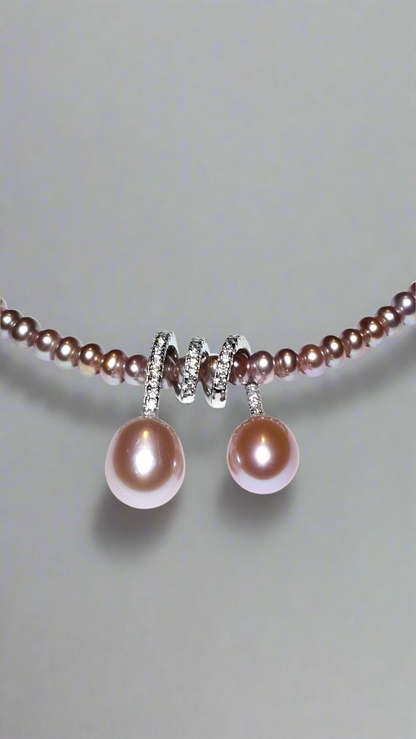 Swirl Pearl Pendant Necklace