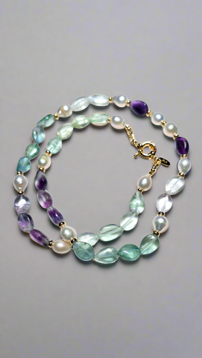 Florite & Pearl Necklace