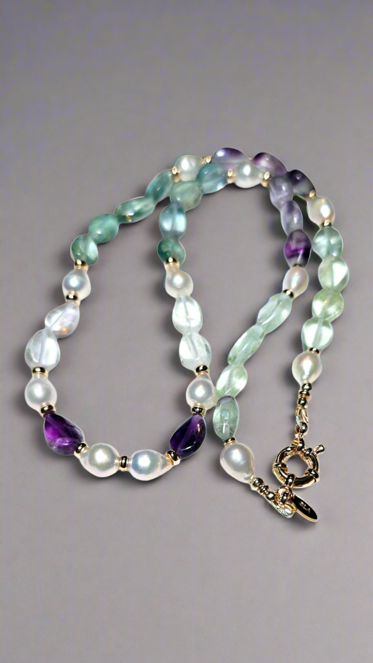 Florite & Pearl Necklace