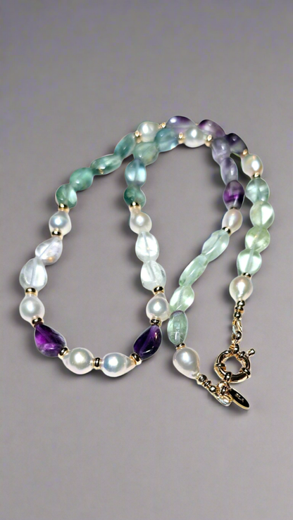 Florite & Pearl Necklace