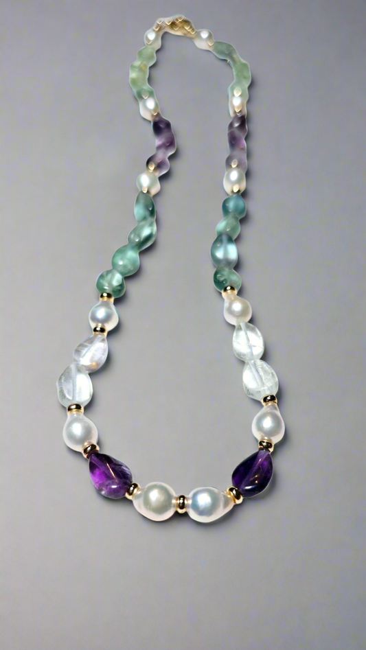 Florite & Pearl Necklace