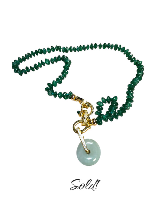 Enchanting Emerald & Jade Harmony Necklace