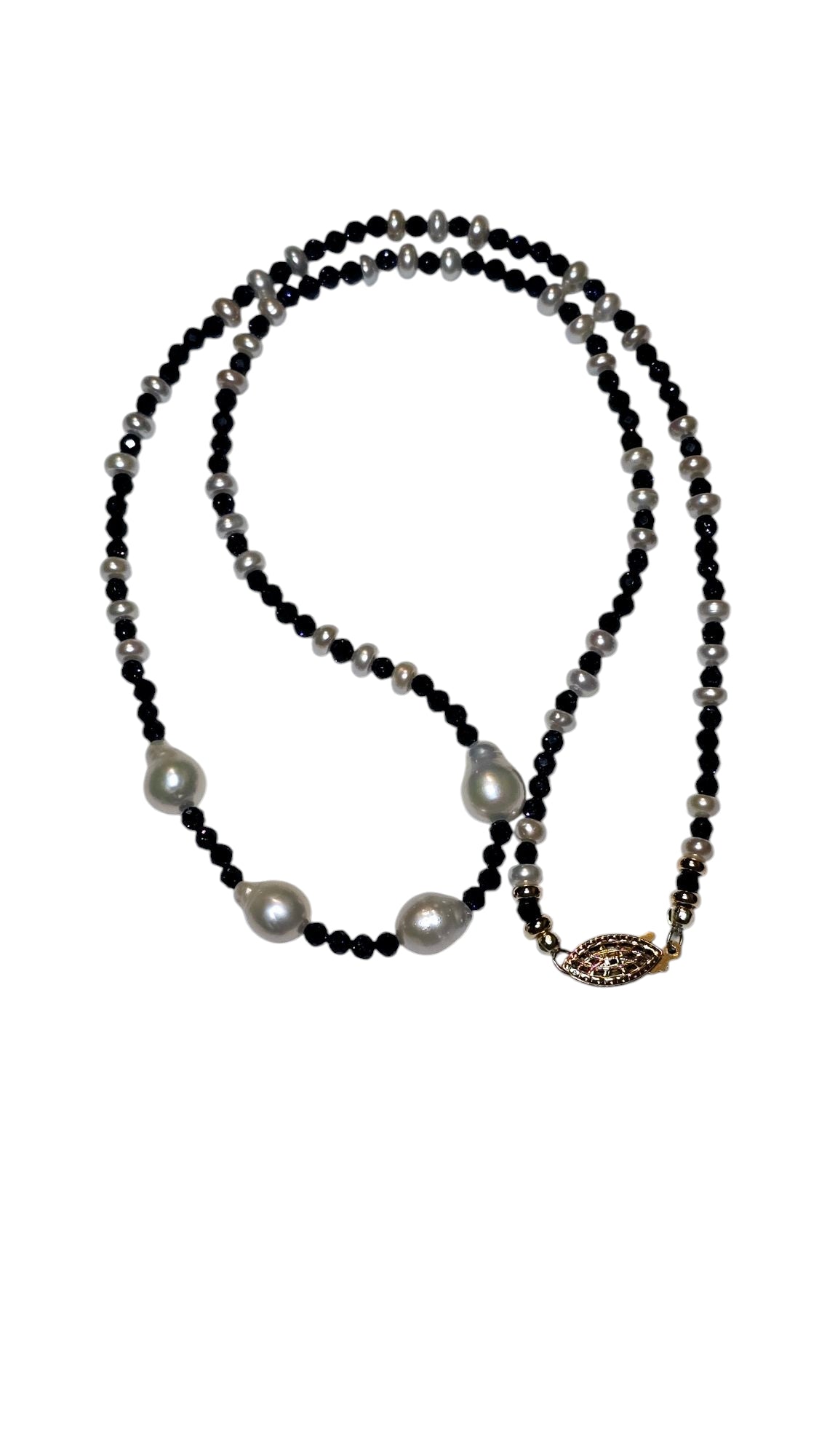 Royal Blue Sunstone & Pearl Necklace