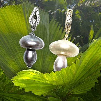 Handmade Pearl Mushroom Pendant