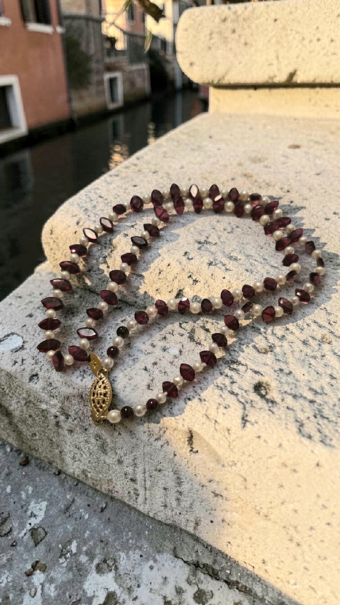 Genuine Garnet & Freshwater Pearls