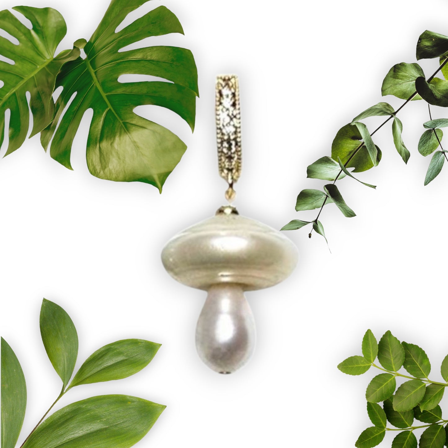 Handmade Pearl Mushroom Pendant