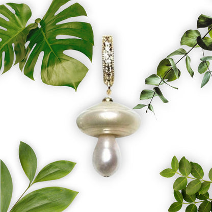 Handmade Pearl Mushroom Pendant